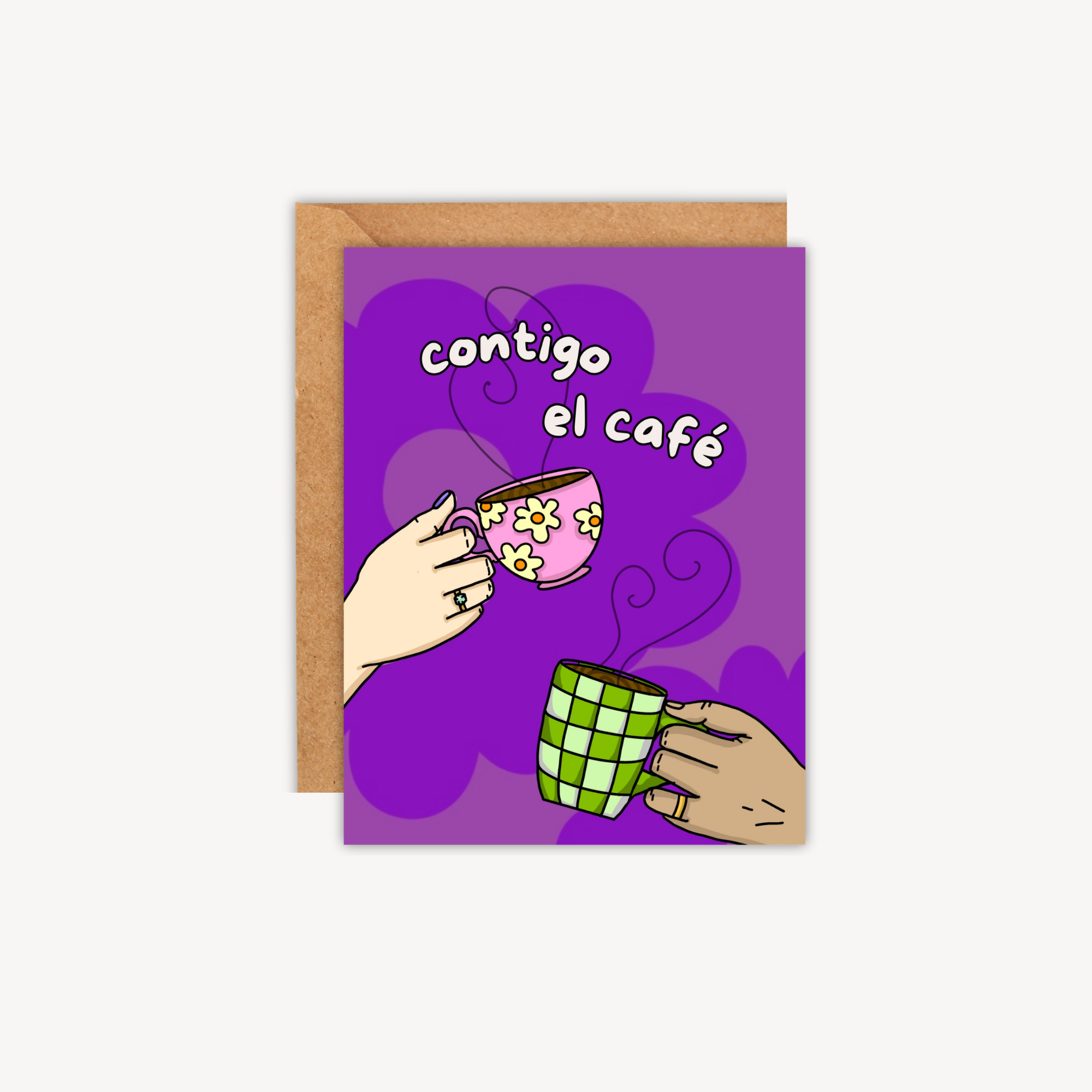 Contigo el Café Greeting Card
