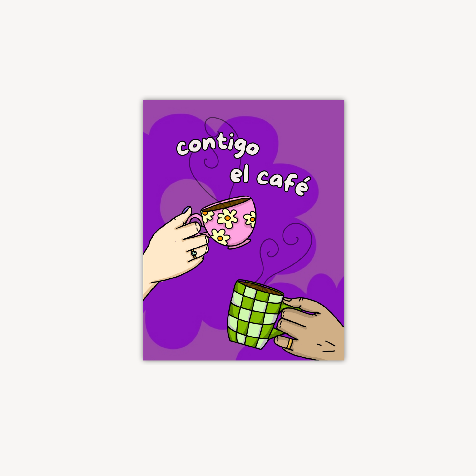 Contigo el Café Greeting Card