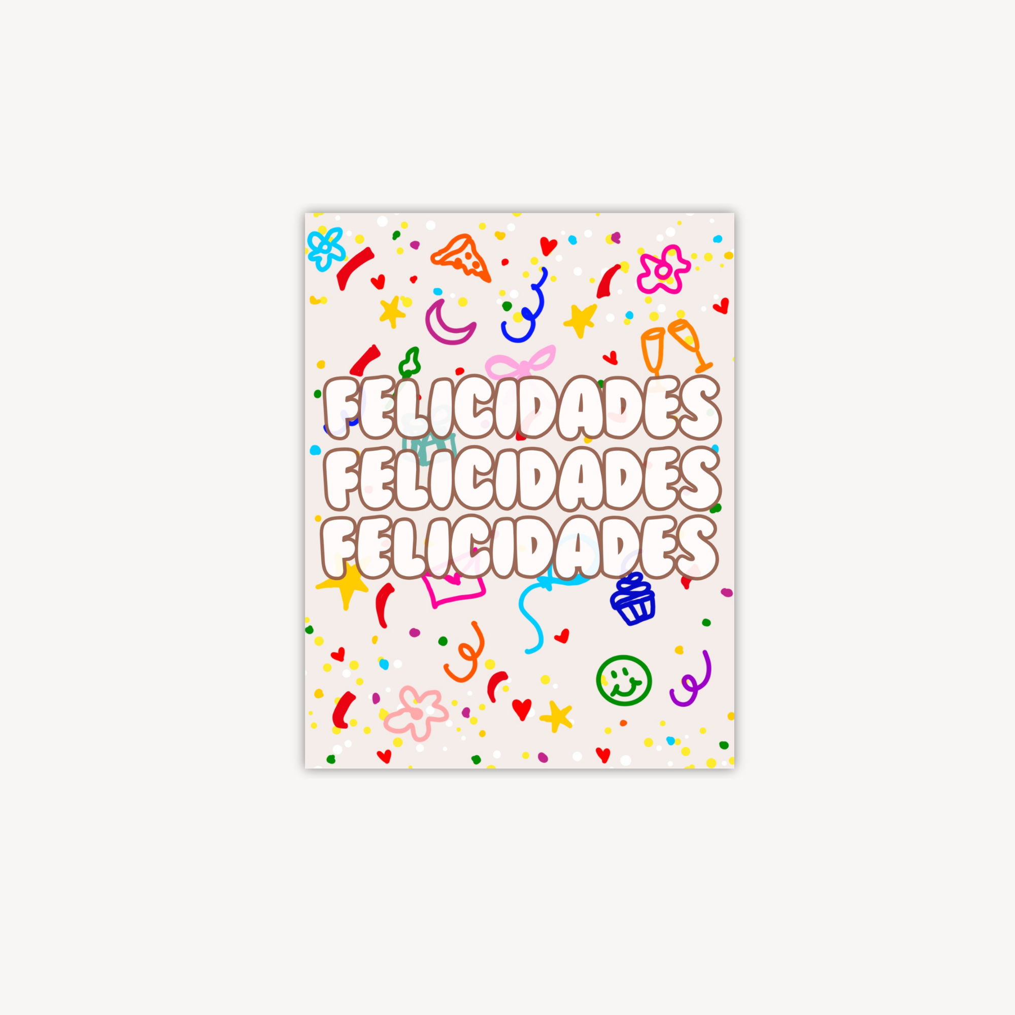 Felicidades x3 Greeting Card