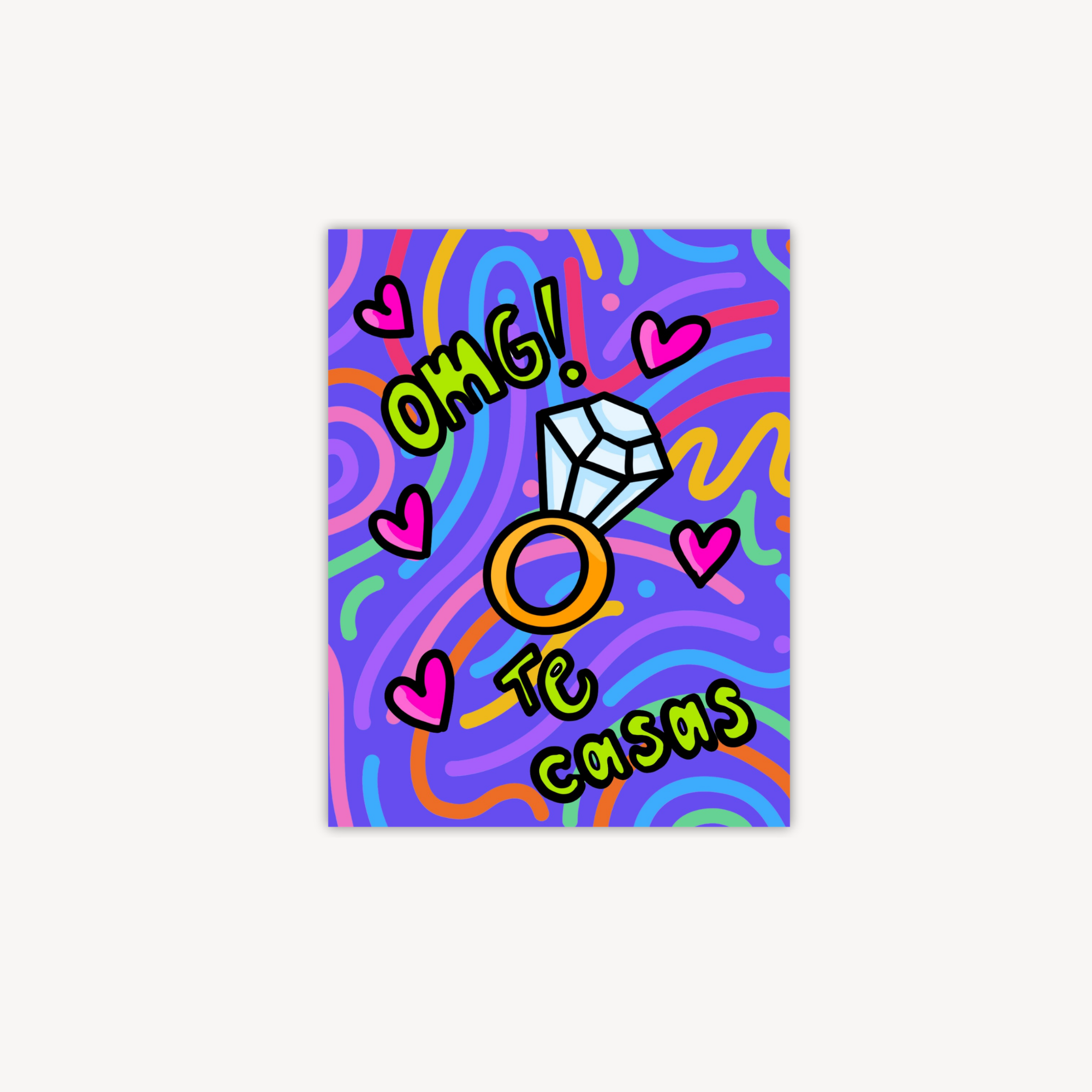 OMG! Te Casas Greeting Card