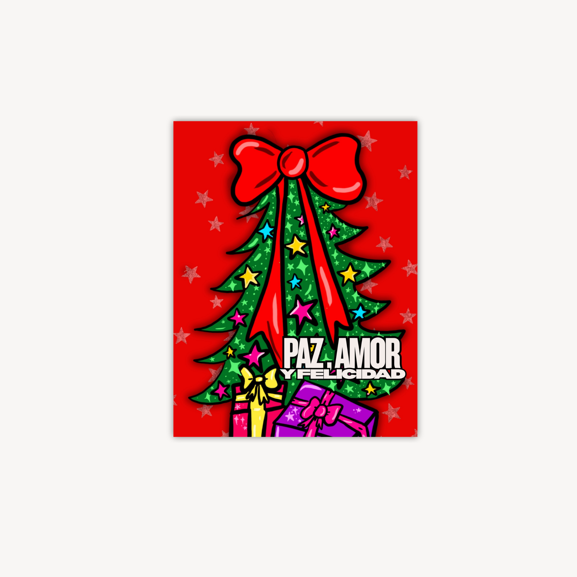 Paz, Amor y Felicidad Árbol Greeting Card