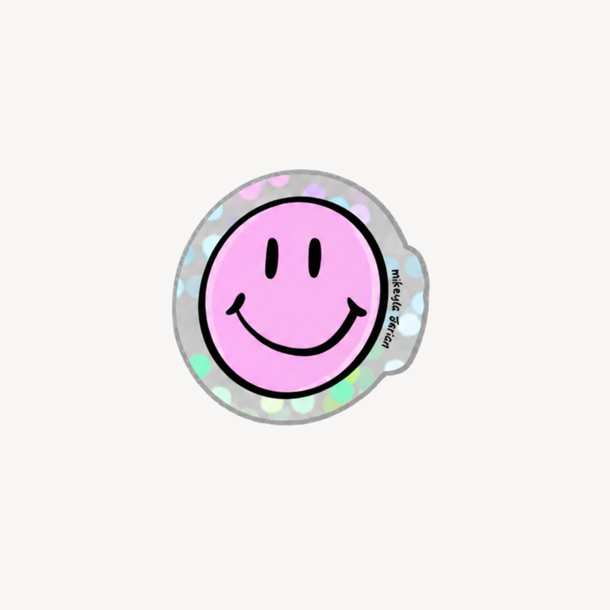 Smiley Face Mini Glitter Sticker
