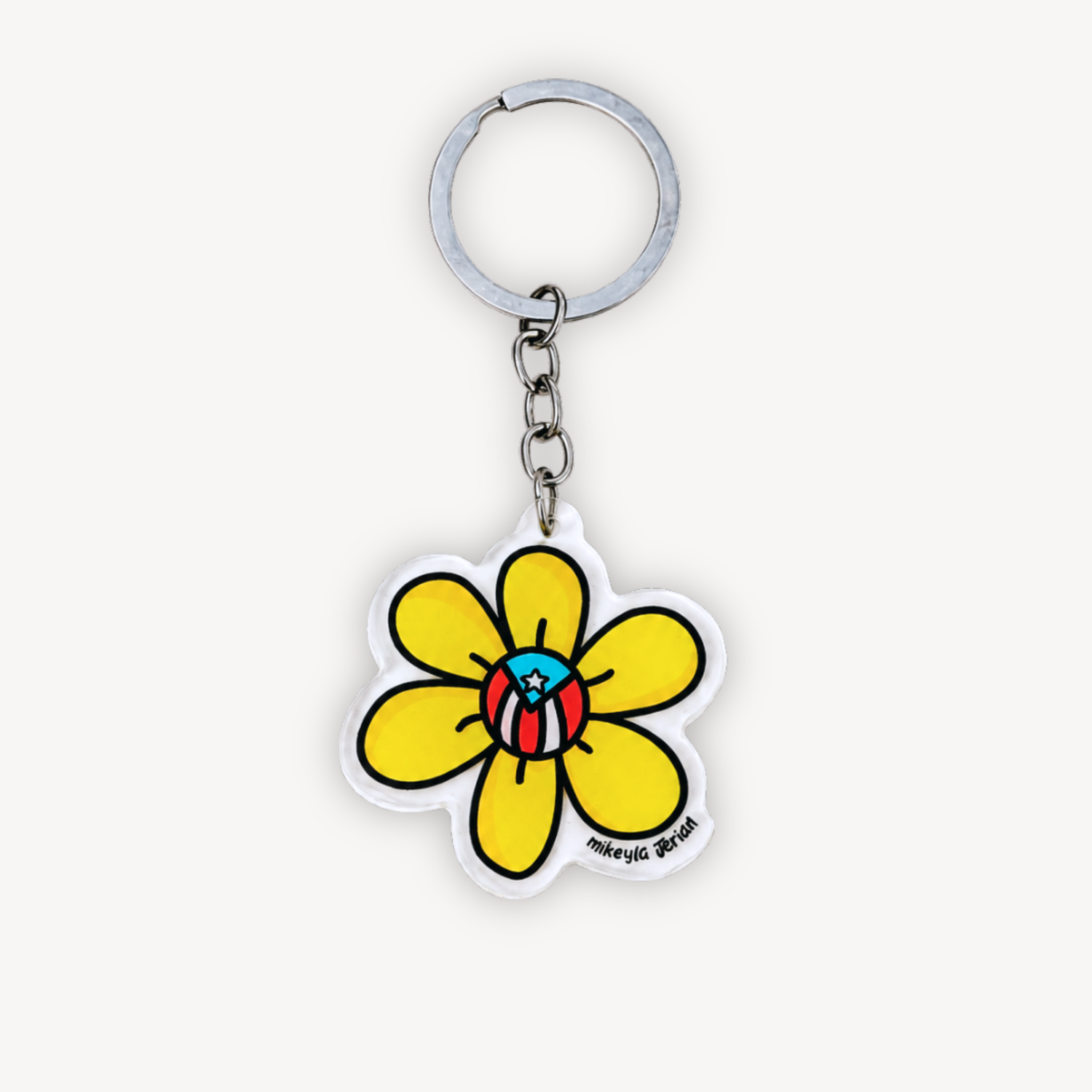 Flor Amarilla Puerto Rico Keychain