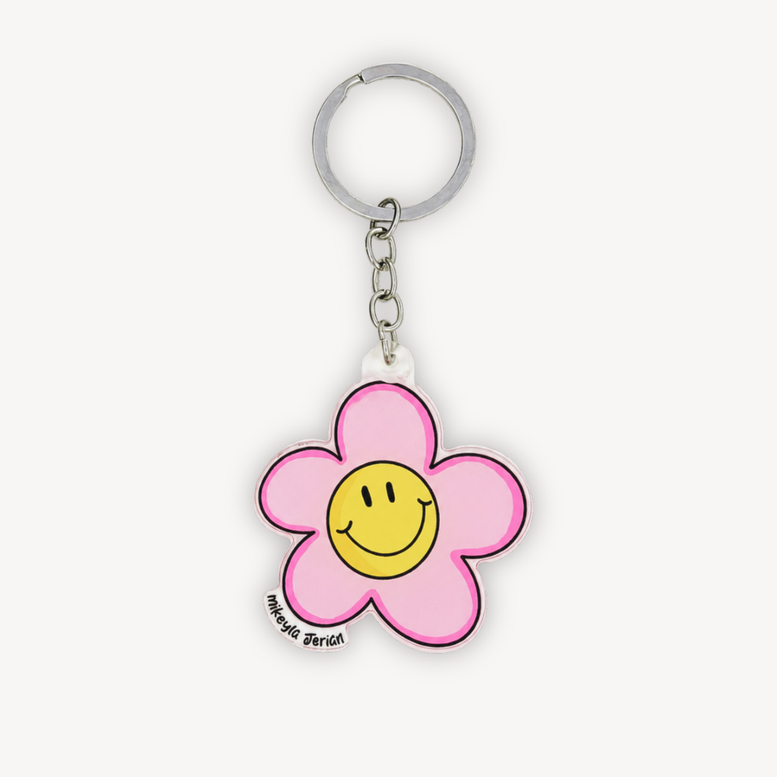 Flor Smiley Keychain