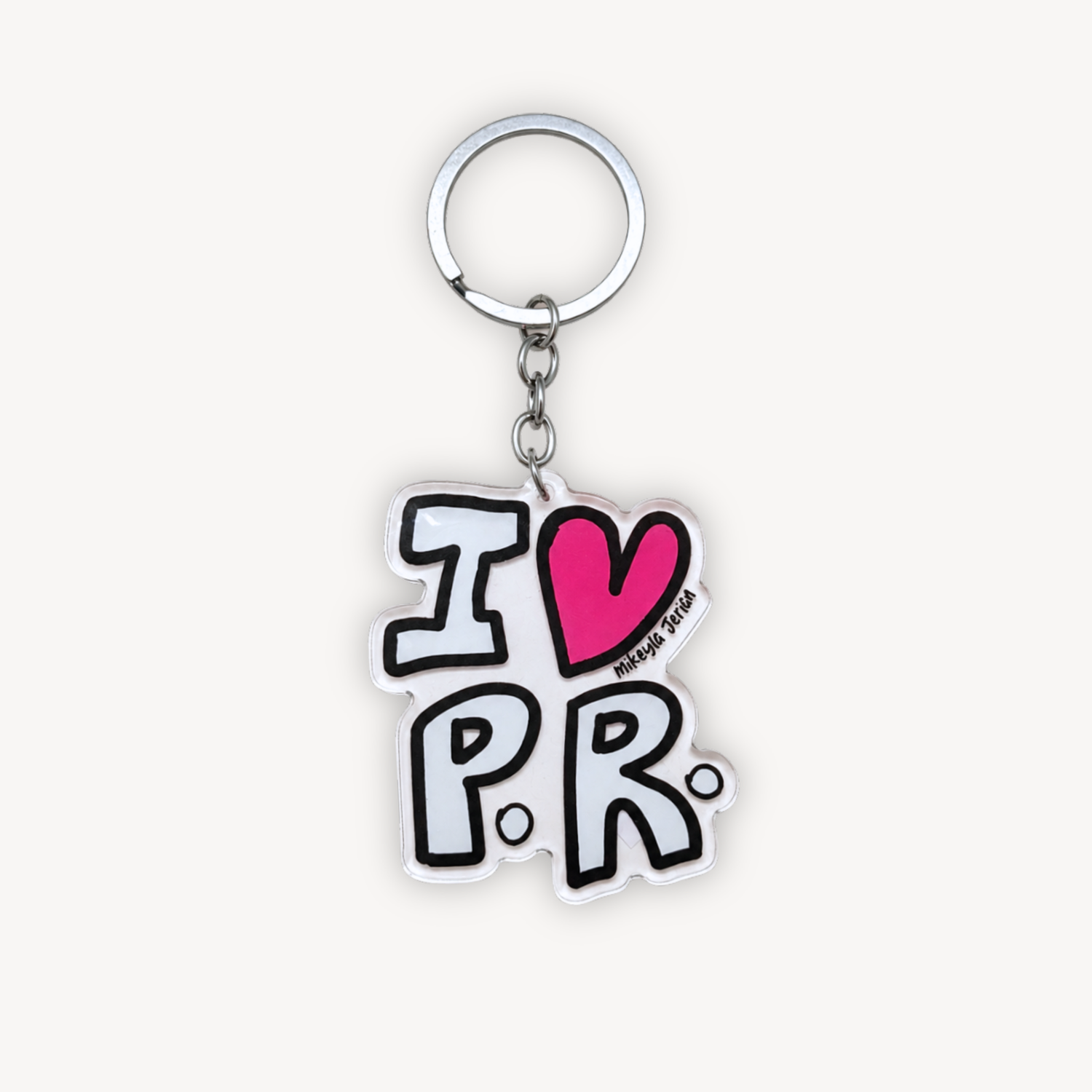 I Love PR Keychain
