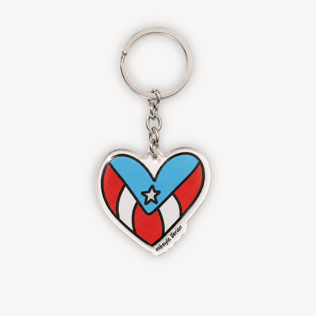 Corazón Bandera Keychain
