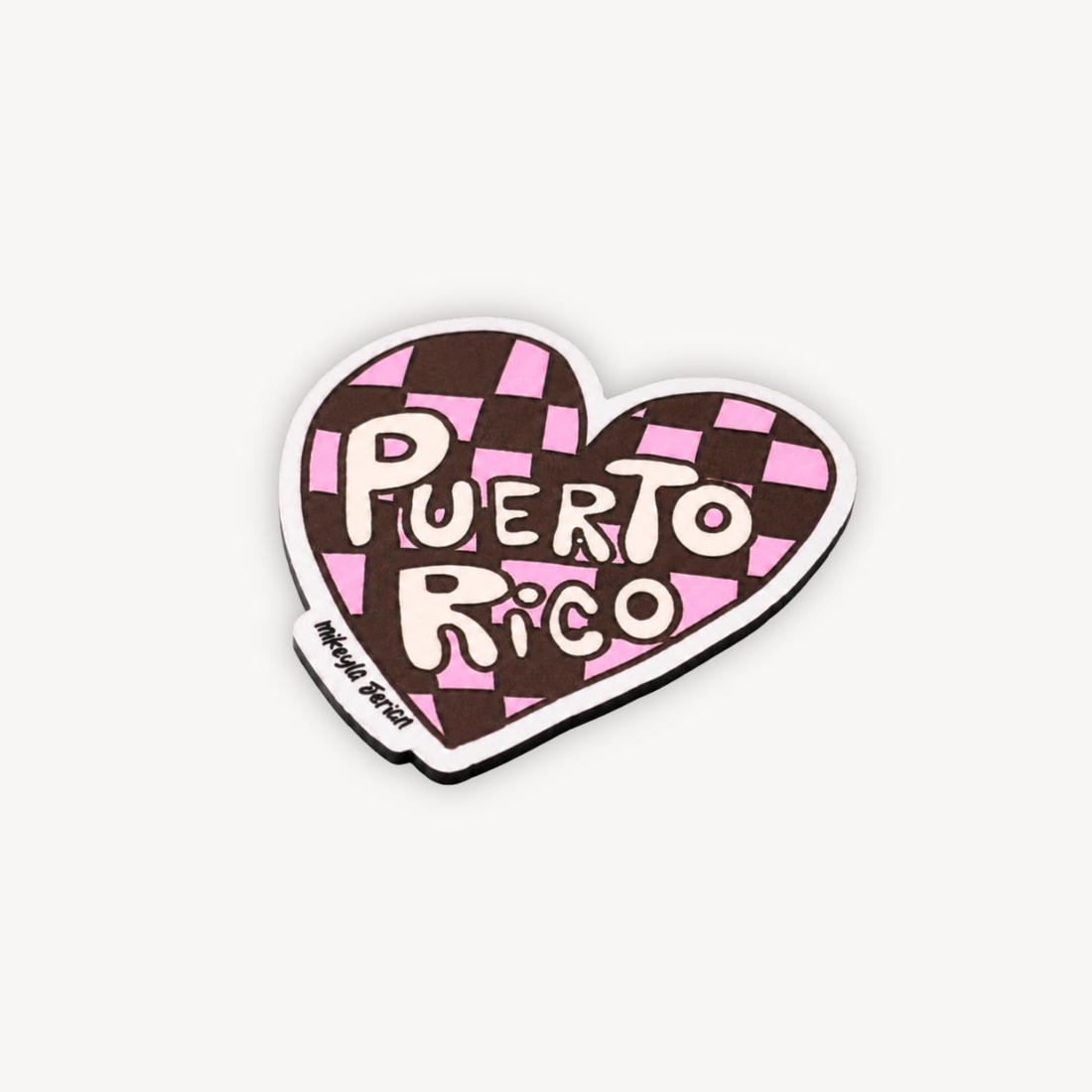 Corazón PR Checkered Magnet