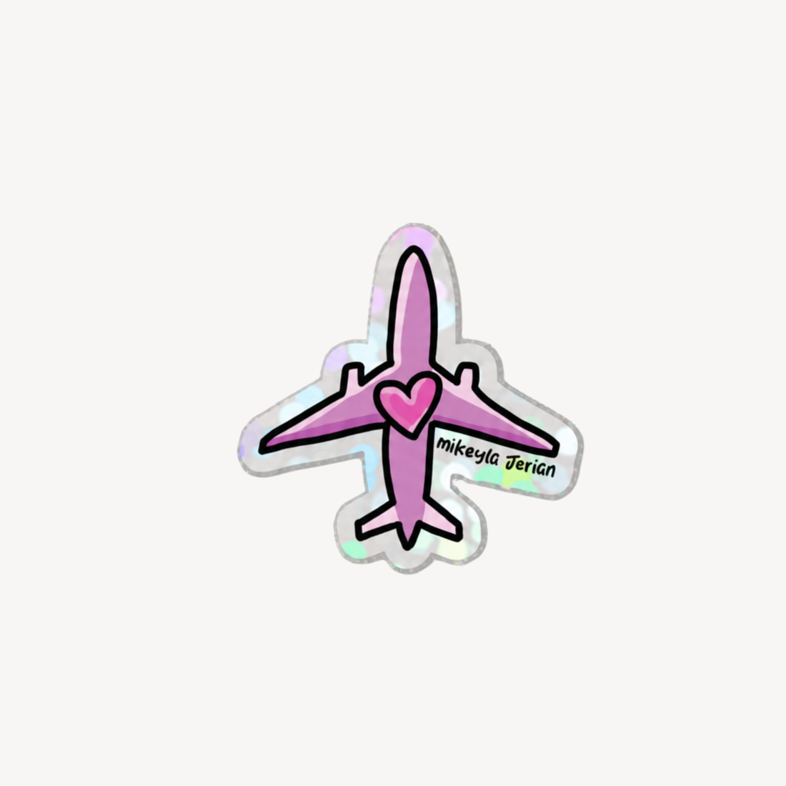 Avión Mini Glitter Sticker