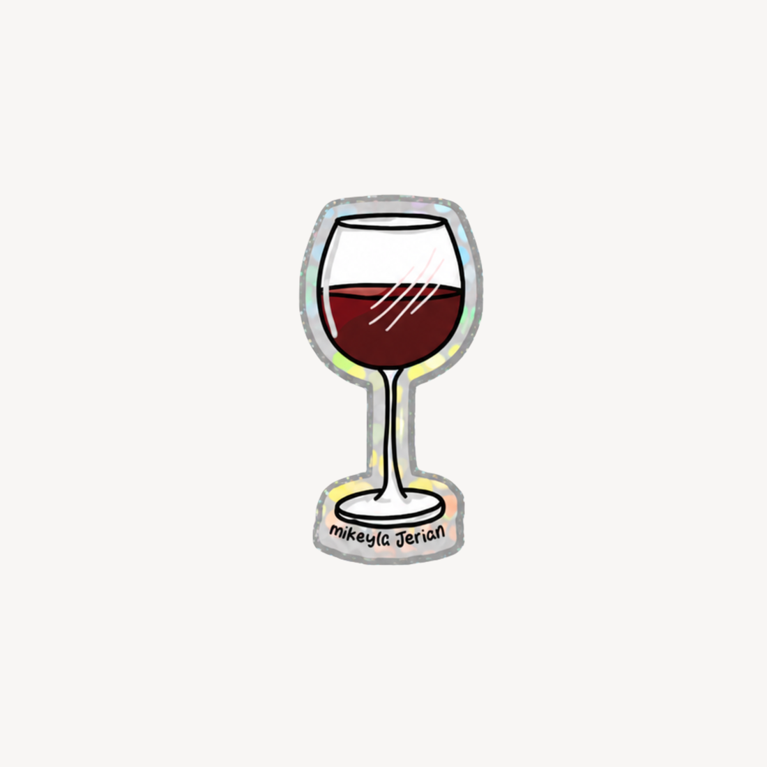 Copa de Vino Mini Glitter Sticker