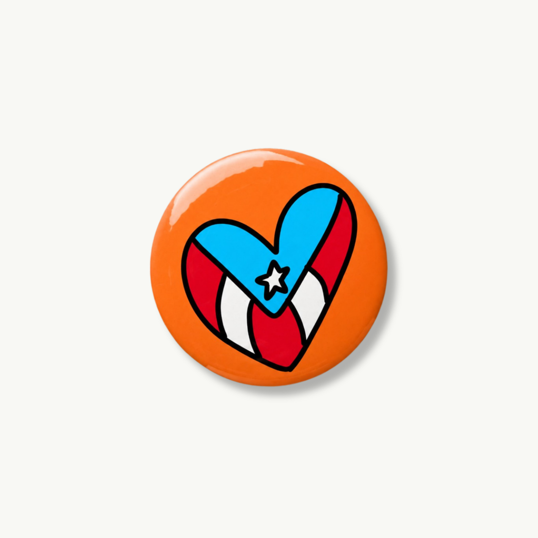 Corazón Bandera Pin Button