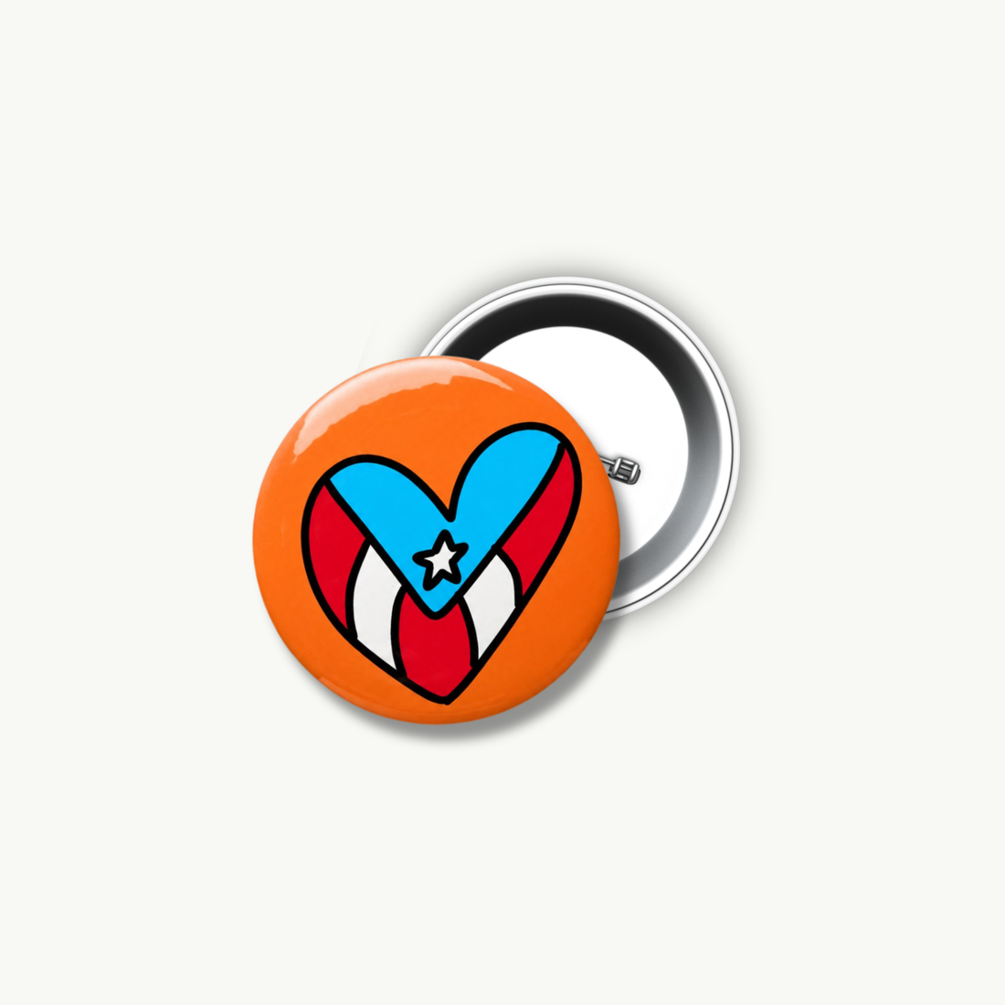 Corazón Bandera Pin Button
