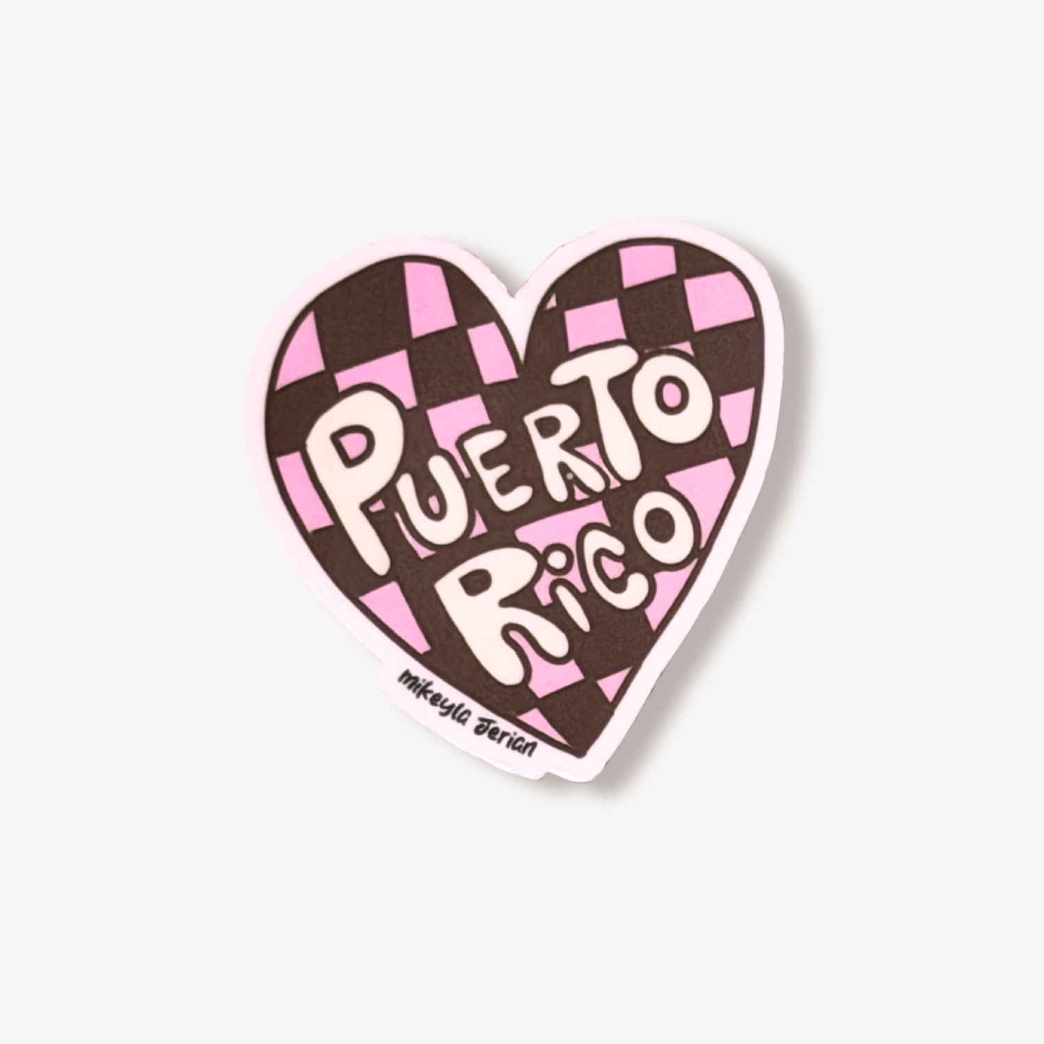 Corazón PR Checkered Sticker