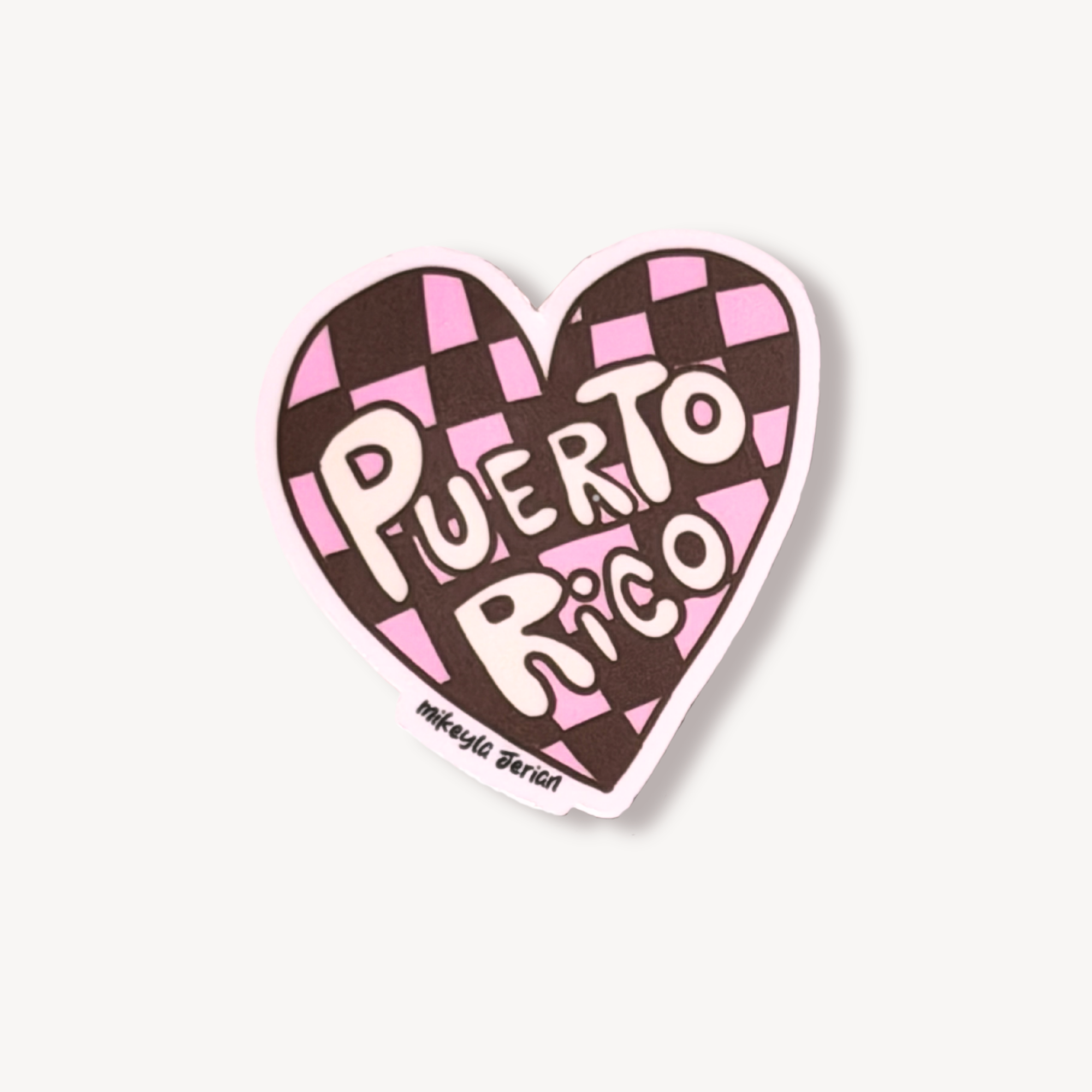 Corazón PR Checkered Sticker
