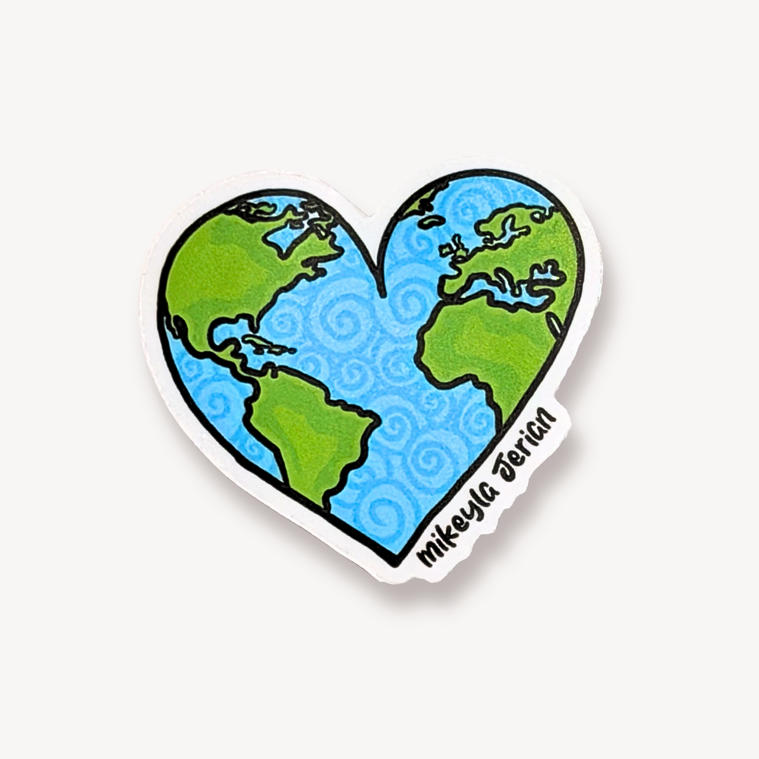 Corazón Terráqueo Sticker