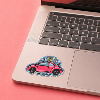 Dream Car Glitter Sticker