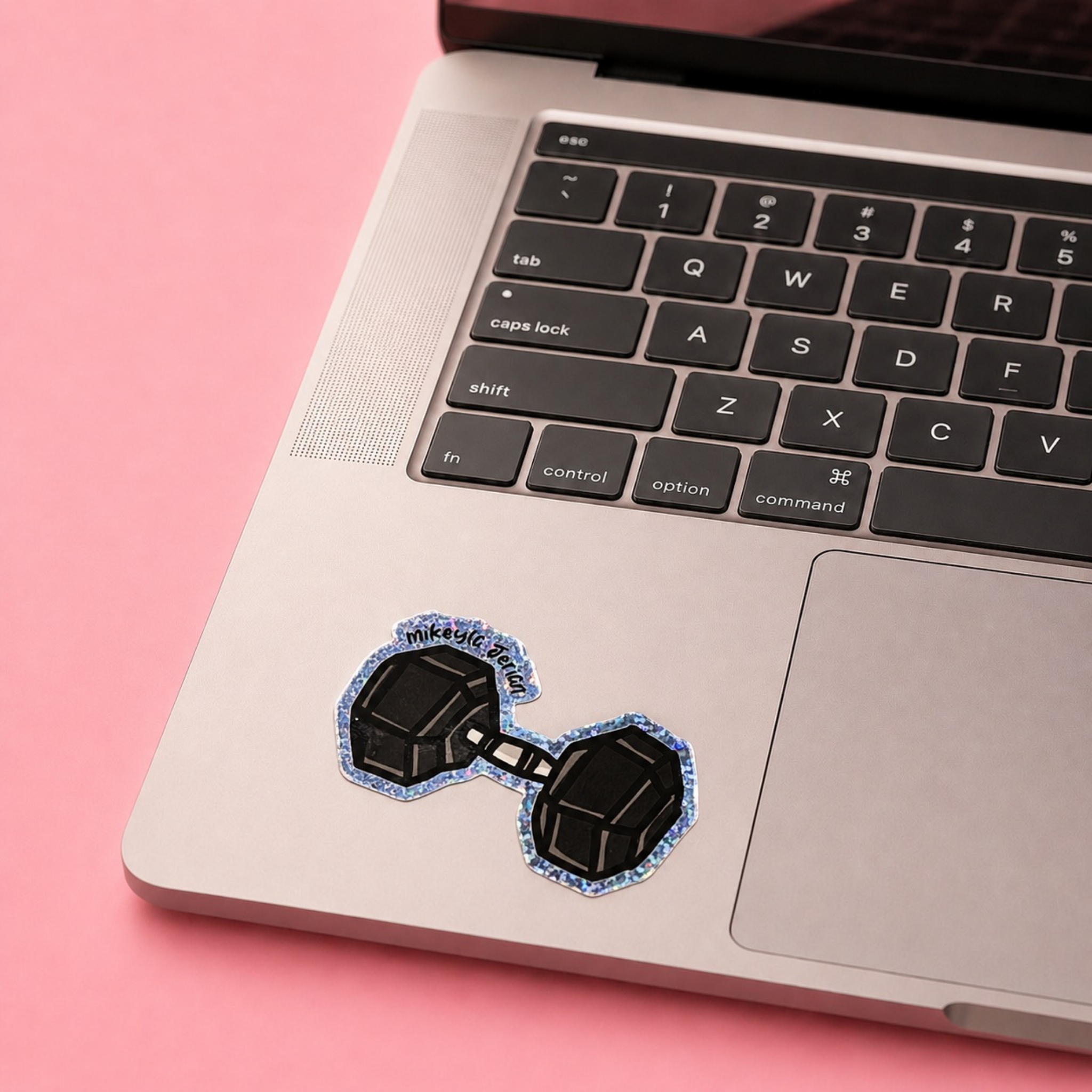 Dumbbell Glitter Sticker
