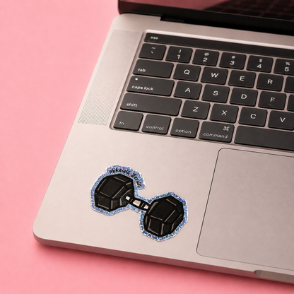 Dumbbell Glitter Sticker