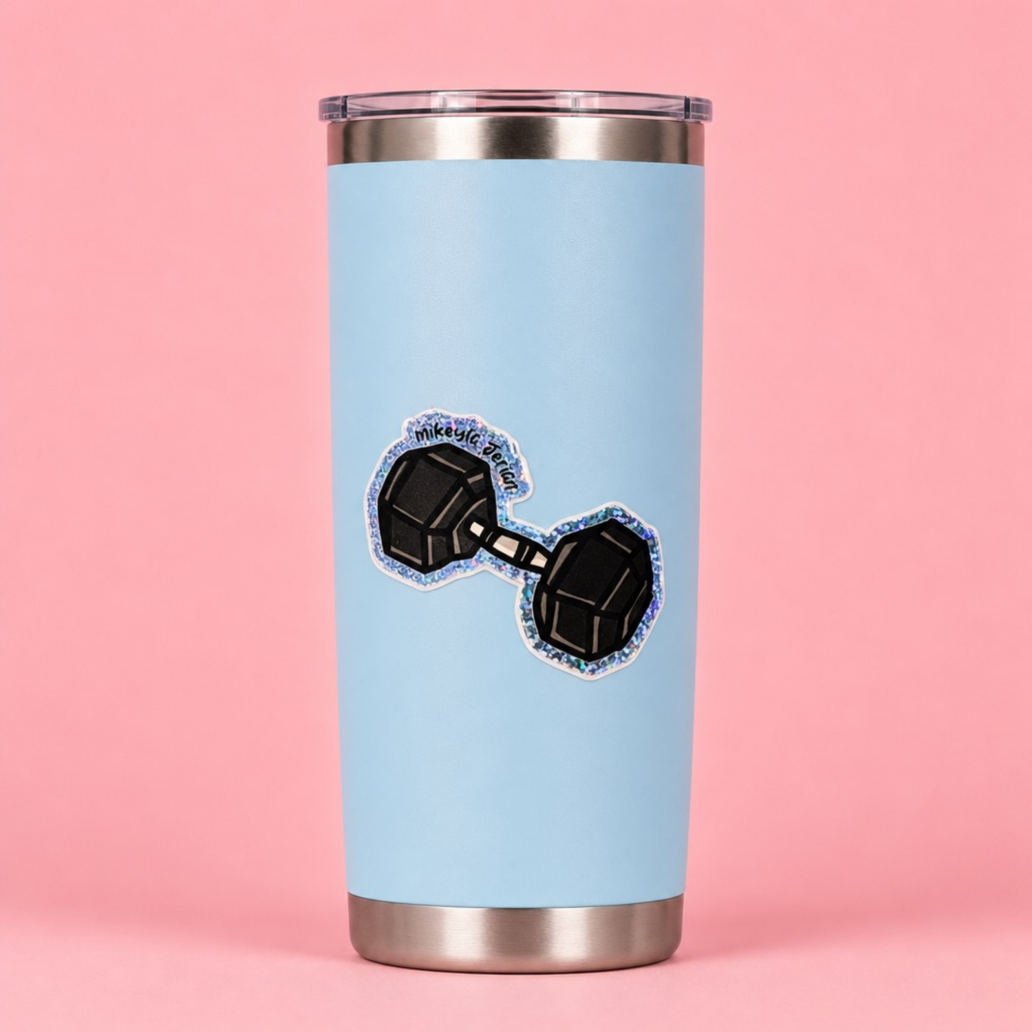 Dumbbell Glitter Sticker
