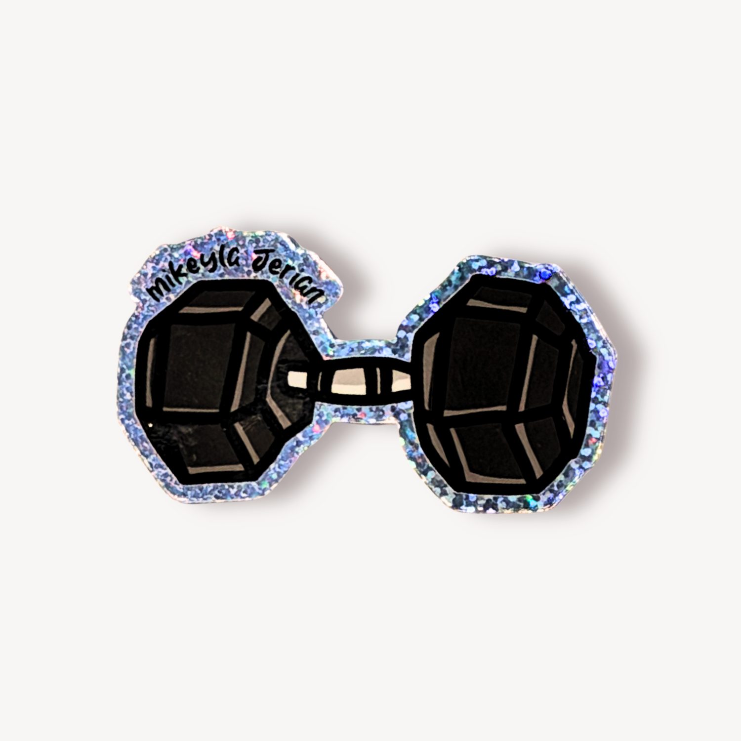 Dumbbell Glitter Sticker