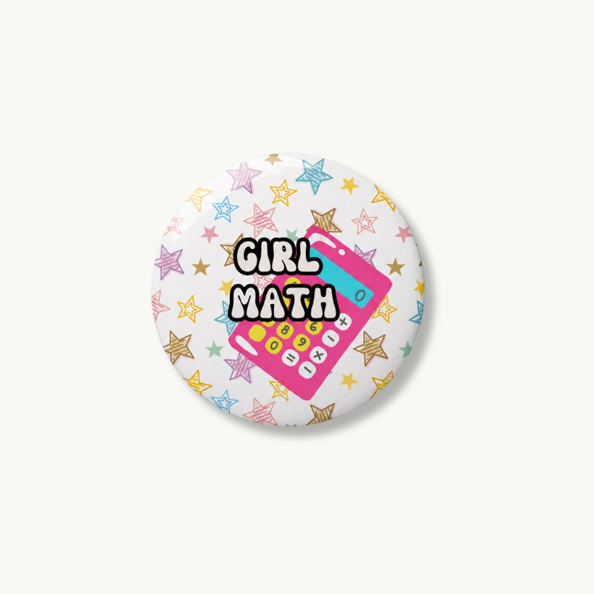 Girl Math Pin Button