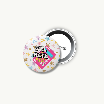 Girl Math Pin Button
