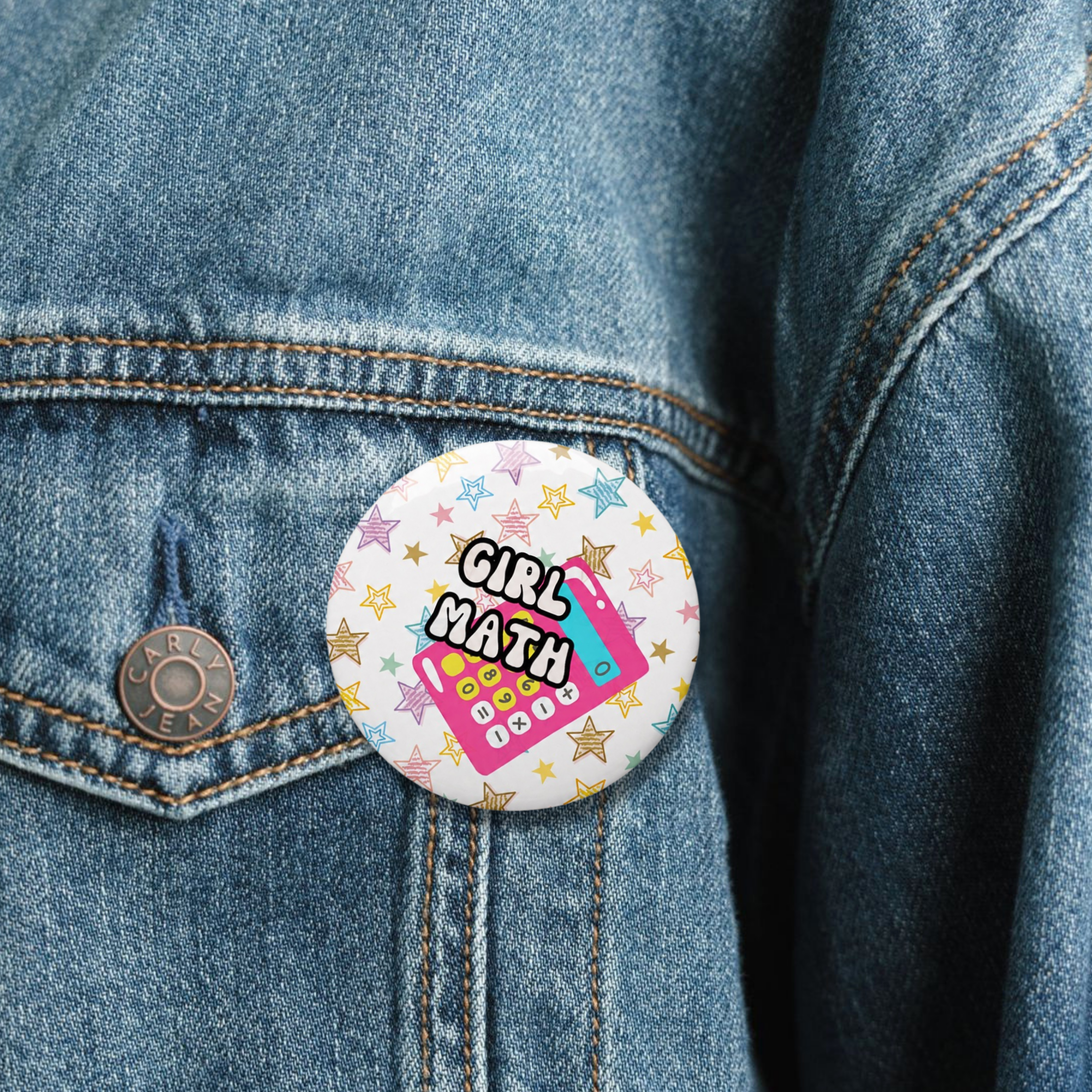 Girl Math Pin Button
