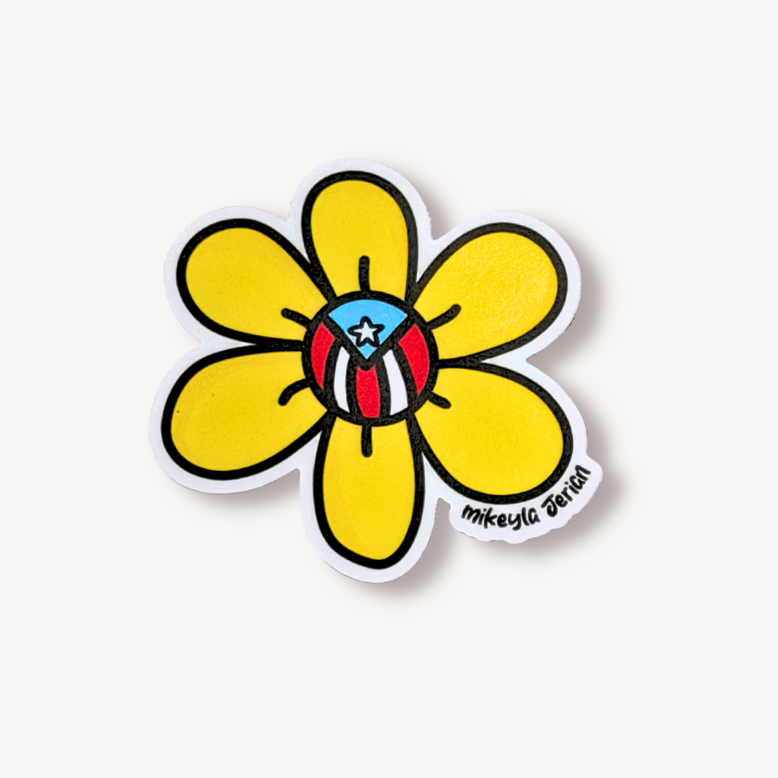 Flor Amarilla Puerto Rico Sticker