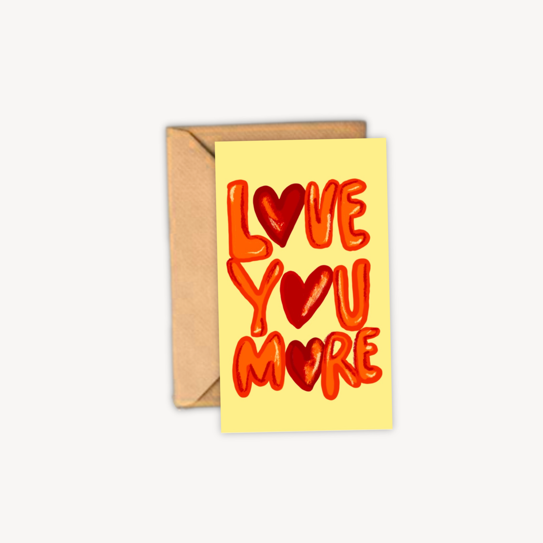 Love You More Mini Postcard