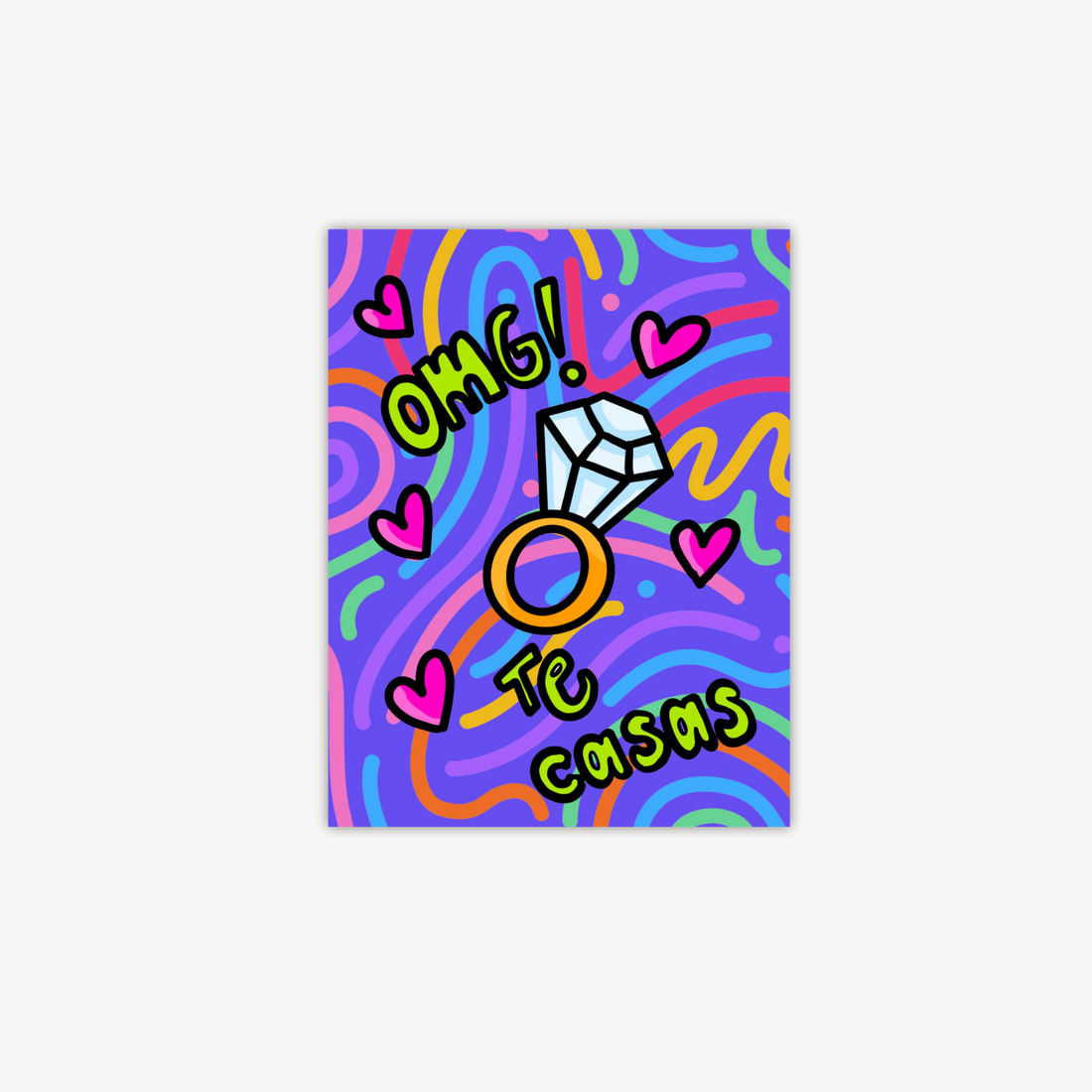 OMG! Te Casas Greeting Card