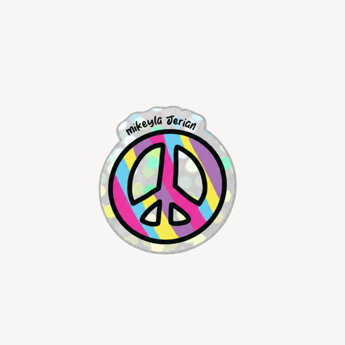 Peace Sign Mini Glitter Sticker