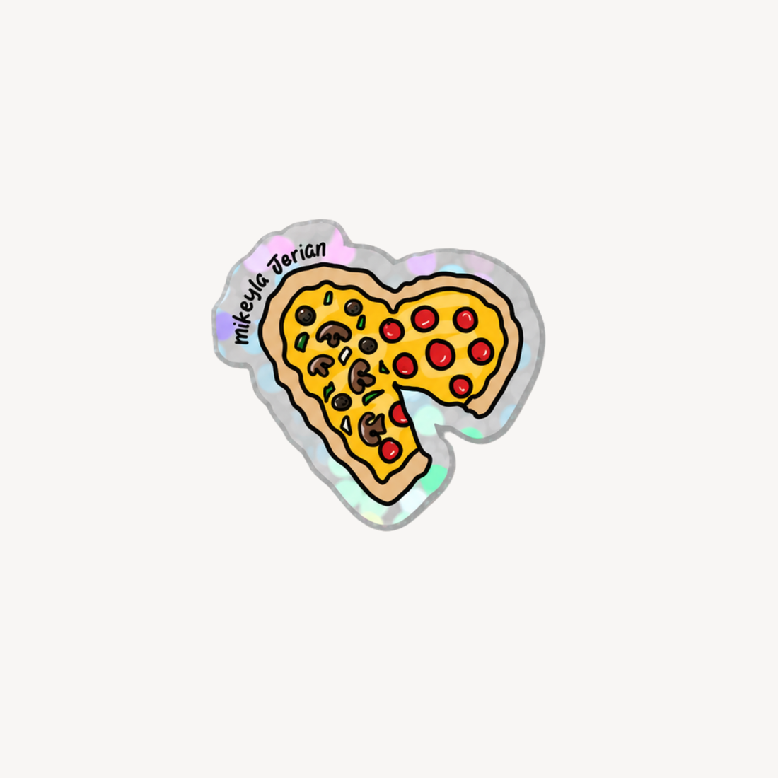 Pizza Mini Glitter Sticker