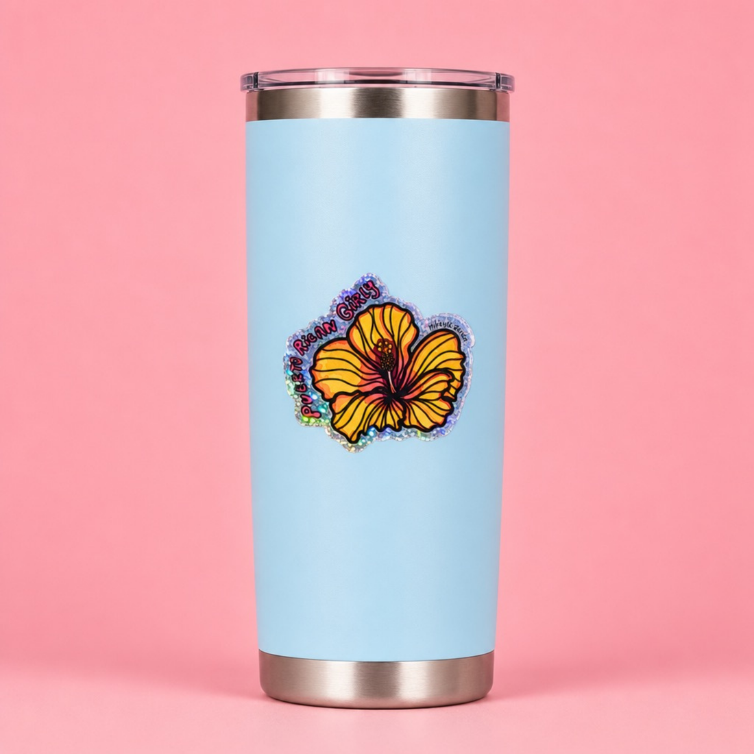 Puerto Rican Girly Glitter Sticker