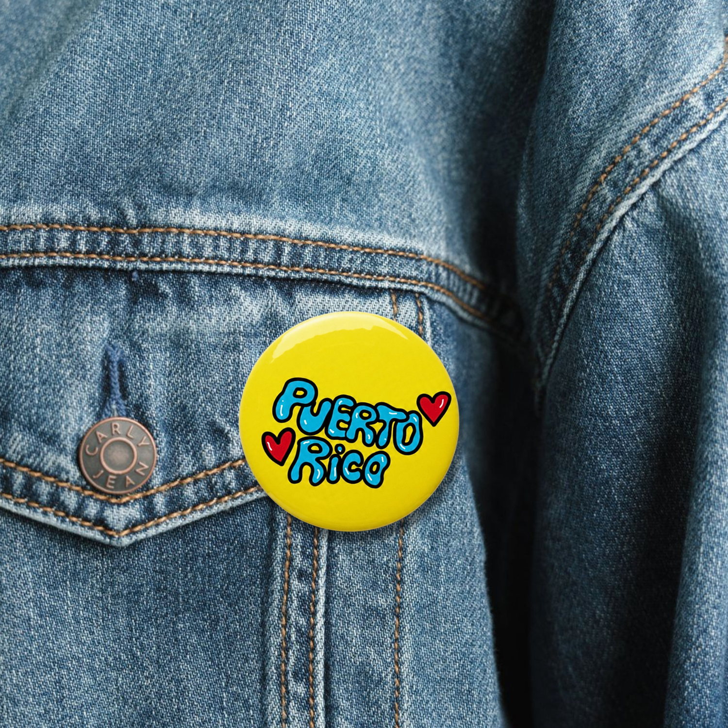 Puerto Rico Amarillo Pin Button